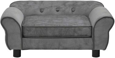 Софа для собак VidaXL, темно-сіра, 72x45x30 см, плюшеве ліжко для собак/кішок