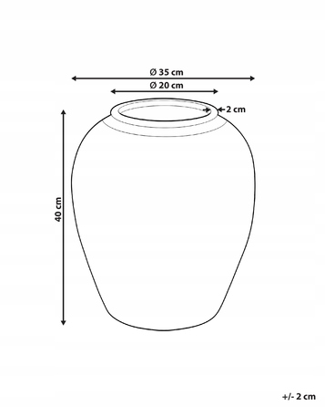 Керамічна ваза Beliani, 35 x 40 см