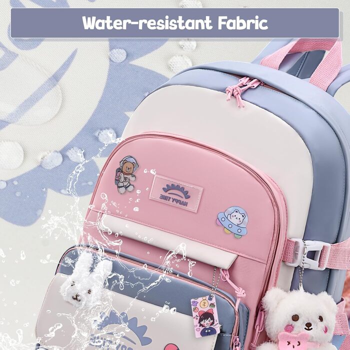 Шкільний рюкзак Tanou для дівчаток, 20 літрів, водонепроникний, для 3-7 класів, блакитний