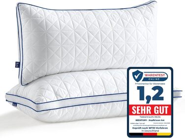 BedStory Pillow 40x80, 2-Pack Pillows 40x80 with Zipper, 2x950g Microfiber Pillows Adjustable in Height, Breathable Washable Sleep Pillows for Allergy Sufferers Side Sleepers, Oeko Certified 40x80 (2-Pack)