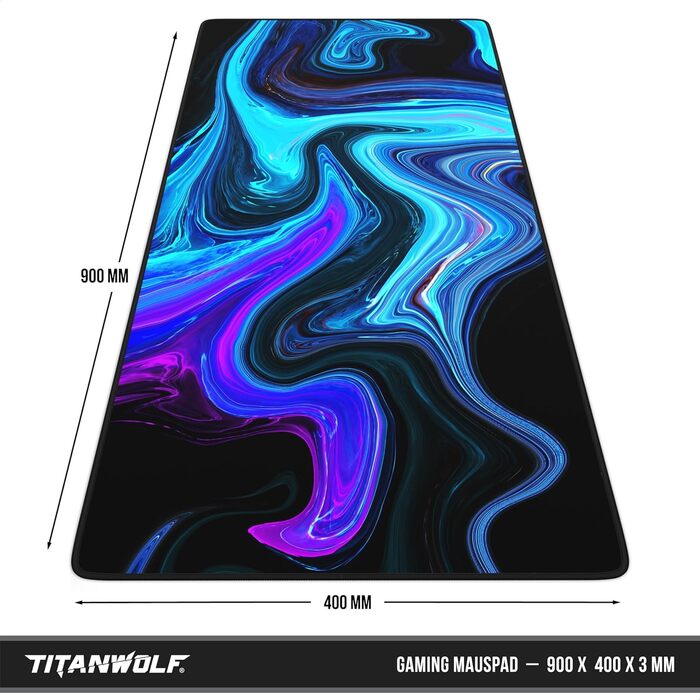 Кімочок для миші CSL Titanwolf XXL 900x400mm - синій, покращена точність та швидкість