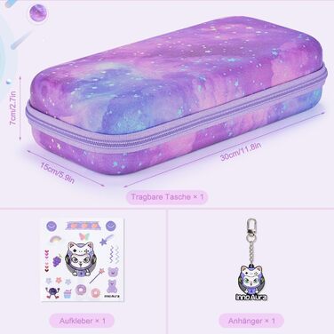 Чохол для Nintendo Switch 2 innoAura Switch 2 Tasche, фіолетовий (Galaxy Lila Violett), водовідштовхувальний, з амортизацією, відділенням для AirTag та великою сітчастою кишенею