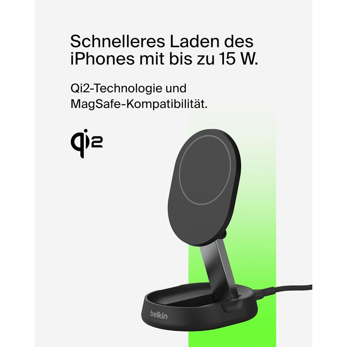 Белінкі BoostCharge Pro: Бездротова зарядка 15W з підтримкою Qi2 та MagSafe для iPhone 16/15/14/13/12 (з блоком живлення 20W)