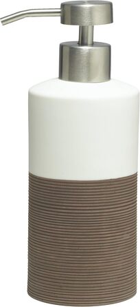 Дозатор для мила Sealskin Doppio, з натурального порцеляни, без свердління, для ванної кімнати та кухні, ручне розпису (Колір: Коричневий, Одинарний)