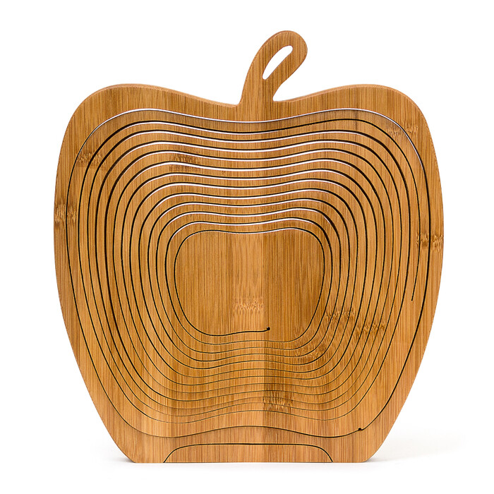 Relaxdays Collapsible Apple Basket made of Bamboo
