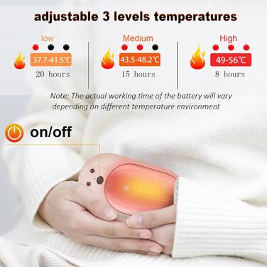 Електричні грілки для рук 6000mAh, 2 шт. – багаторазові, з USB-C, 3 режими нагріву, подарунок для жінок, чоловіків, дітей, катання на лижах, піших прогулянок (рожевий)