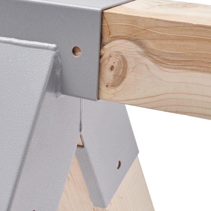 TRIBECCO® Square Swing Connector 90/90mm 90° (90° Grey) made of powder-coated steel sheet for garden swings, stable triangular A-shape with mounting holes Ø 10 mm