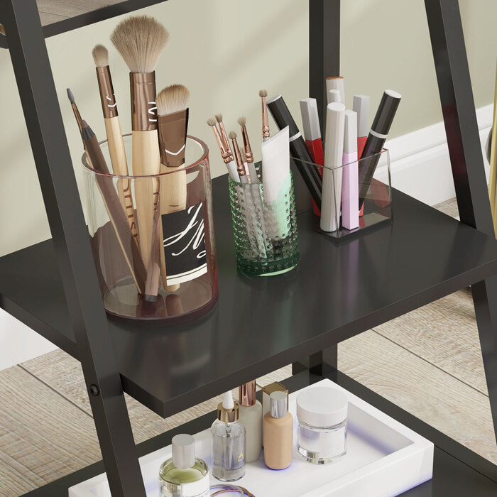 HOMCOM Full Length Mirror, 42 x 155 cm Standing Mirror with Shelf, Standing Mirror with Wheels, Floor Mirror for Bedroom, Living Room, Black | Aosom