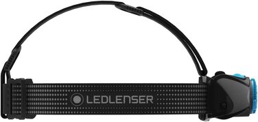 Налобний ліхтар Ledlenser MH7, 600 Люмен, акумуляторний, LED, чорний/синій, фокусування, до 60 годин роботи, червоне світло, робота на 2xAA батарейках, захист від випадкового ввімкнення, для туризму та активного відпочинку