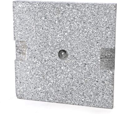 Nexos Parasol Stand 25kg Polished Granite Stainless Steel Square 45 x 45 cm Parasol Stand with Grips and Reducer Rings Suitable for Umbrellas up to 3m Diameter