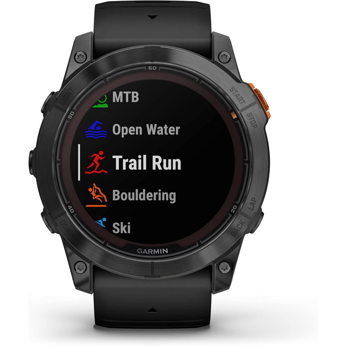 Розумний годинник Garmin fēnix 7X Pro Solar з GPS, сонячною зарядкою та ліхтариком, 51 мм, чорний ремінець, сірий корпус