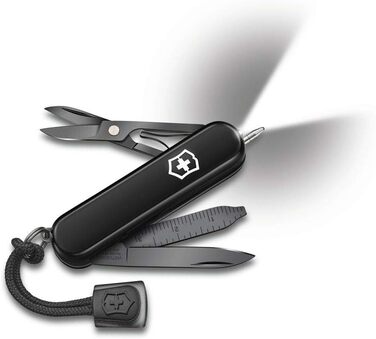 Швейцарський мультитул Victorinox Signature Lite Onyx Black – Швейцарський ніж з 9 функцій, з клинком та вимірювальною лінійкою