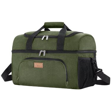 Термосумка LifeWit 30L, 32 банки, зелена: для пікніка, пляжу, роботи, подорожей