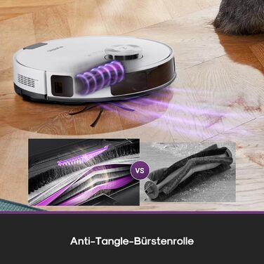 Робот-пилосос Eureka E20 Evo Plus з функцією миття та автопорожненням, 10000 Па, для твердих підлог та килимів, білий