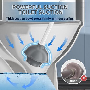 Набір для чищення унітазу з силіконової щітки та поршня, білий, з тримачем, для унітазу