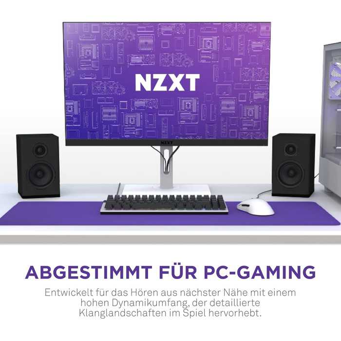 NZXT Relay – Комп'ютерні колонки для ПК, 80 Вт, повний частотний діапазон, чорний