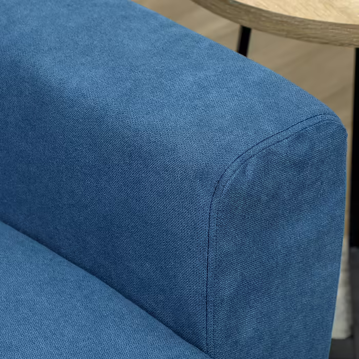 HOMCOM 2-Seater Sofa with 2 Cushions, Upholstered Sofa with 51cm Extra Deep Seats, Velvet Double Sofa, Small Sofa with Wooden Frame 2-Seater Couch for Living Room Bedroom Office, 133 x 73 x 81 cm, Blue | Aosom