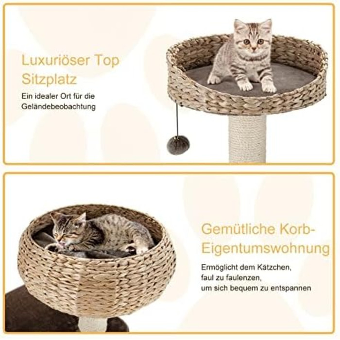 Дім-кігтечка для котів FANTASK з ліжками та активними іграми, кігтеточка-активіті, будиночок для котів