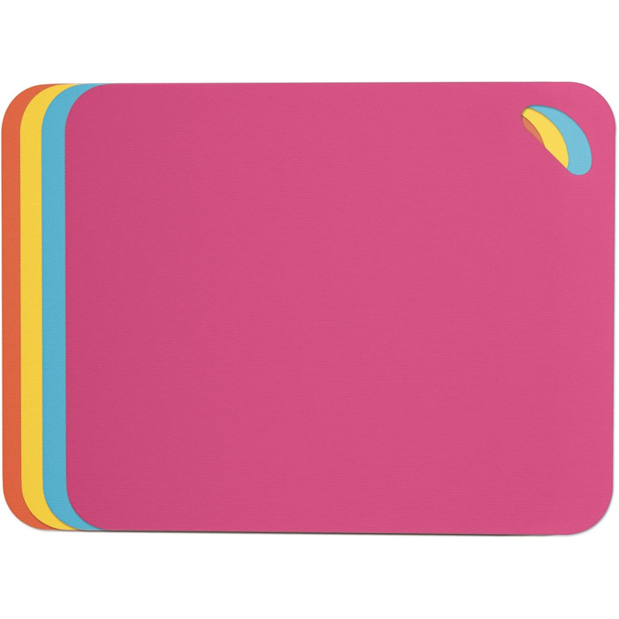 Набір килимків для обрізання Dexas, 4 шт., 14 x 20 см, антиковзаючі, для кухні, сірі, червоні, білі, зелені