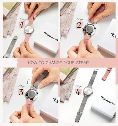 Годинник Tamaris для жінок з металевим браслетом сітка та серцем (двоколірний рожеве золото/серце)