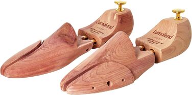 Lumaland® Premium Cedarwood Shoe Trees for Women and Men | Double spring for perfect shape retention, split & adjustable front piece | Includes cotton storage bag