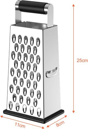 Тристороння овочева тертка з нержавіючої сталі, кухонна тертка, тертка для овочів, тертка для дрібного, середнього та мікро-дрібного натирання, тертка для картоплі, кухонна тертка для фруктів, овочів та сиру