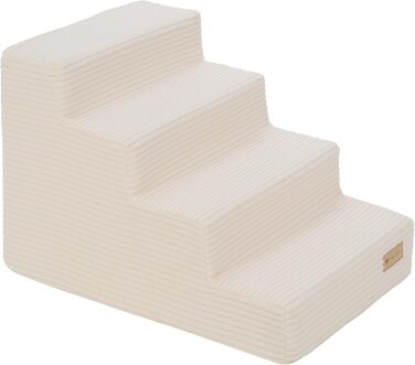 Сходи для собак Velinda з 4 сходинками, сходи для котів, сходи для домашніх тварин, допомога у вході, пінопласт (колір: ) (кремовий)