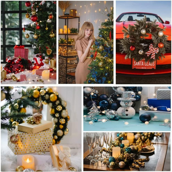 Набір ялинкових прикрас BLAZOR, 36 шт., 4 см, пластикові кульки, червоний, золотий, срібний