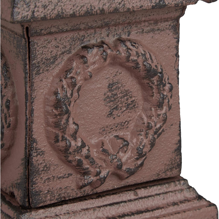 Relaxdays Sundial, cast iron, antique design, weather-resistant, garden decoration, H x W x D: approx. 36 x 17 x 14 cm, brown