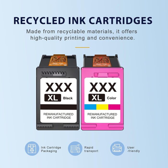 Картриджі MYCARTRIDGE 304XL (чорний та кольоровий) сумісні з принтерами HP Envy 5030, 5010, 5020 та Deskjet 3750, 2630, Multipack (2 шт)