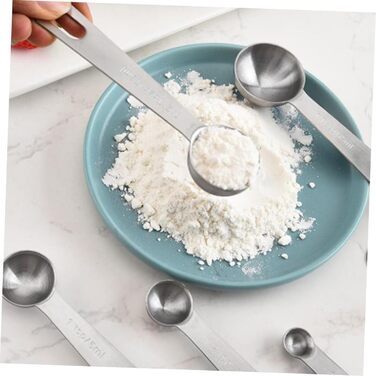 15-Piece Measuring Spoon Conversion Chart Multi-Purpose Scoop Portable Kitchen Gadgets Measuring Cup Mini-Scoop Portable Rice Spoon Espresso Spoon Kitchenware Silver Stainless Steel