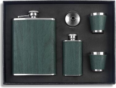 Набір фляга 260 мл з нержавіючої сталі, фляга для віскі, міні-фляга, подарунок (зелена)