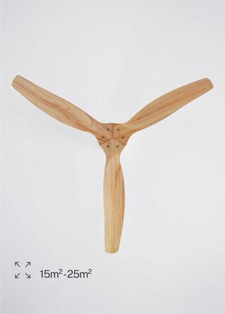 Вентилятор стельовий Windcalm Natural Wood M з пультом, Ø132 см, 40W, 6 швидкостей, літо/зима, дерев'яні лопаті, без світла