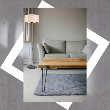 Підлоговий торшер Tornado, велюр, бежево-золотий, 152 см, E27