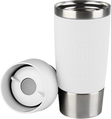 Термокружка Emsa Travel Mug Classic, 360 мл, з Quick-Press клапаном, 360° відкриття, для кави з собою, білий, лімітована серія