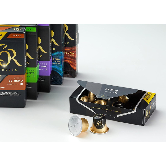 Кавові капсули L'OR для Nespresso, набір-асорті (Probierbox), 100 капсул (10 паків по 10 шт)