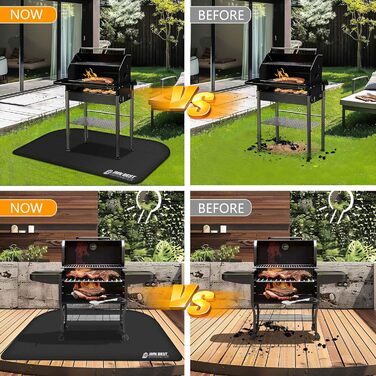 Килимок для грилю 180x100 см, силіконовий, термостійкий, вологостійкий. Захист для BBQ, каміну, газону та кемпінгу