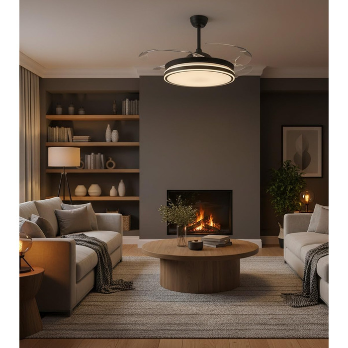 Вентилятор стельовий BEL AIR HOME Asgard 108 см з LED підсвіткою, пультом, DC-мотор, білий