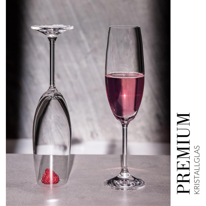 Krosno Champagne Flutes | Set of 6 | 200 ML | Venezia Collection | Perfect for Home, Restaurants, and Parties | Dishwasher Safe
