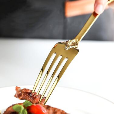 Набір столових приборів Prächtiges Barock 20 предметів з нержавіючої сталі 18/10, золотий колір, у подарунковій коробці (виделки, ложки, ножі)