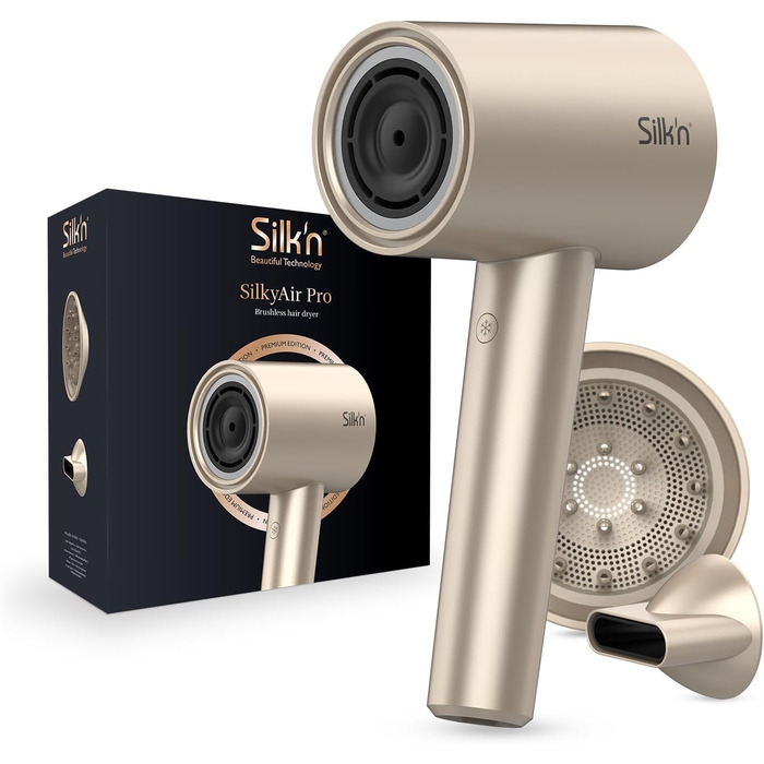 Фен Silk'n SilkyAir Pro з безщітковим мотором та іонізацією - Champagner Edition
