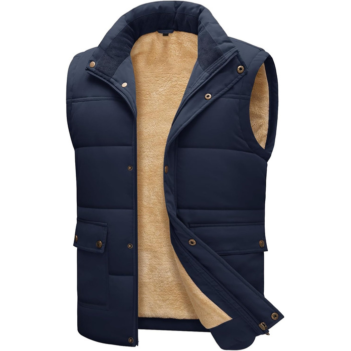 Чоловіча степкова жилетка Lonya Weste: водонепроникна, легка, з флісовою підкладкою та кишенями (М, темно-синій)