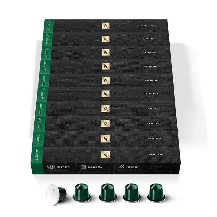 Кава Nespresso Original Capriccio | Суміш Арабіки та Робусти | Серенього обсмаження | Для еспресо | 100 капсул