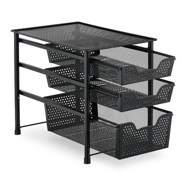 Relaxdays Drawer Unit with 3 Basket Pull-Outs