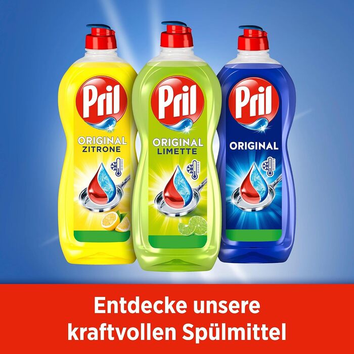 Засіб для миття посуду PRIL Original Limette з високою жиророзчинною здатністю, аромат лайма, 675 мл (набір 12 шт)