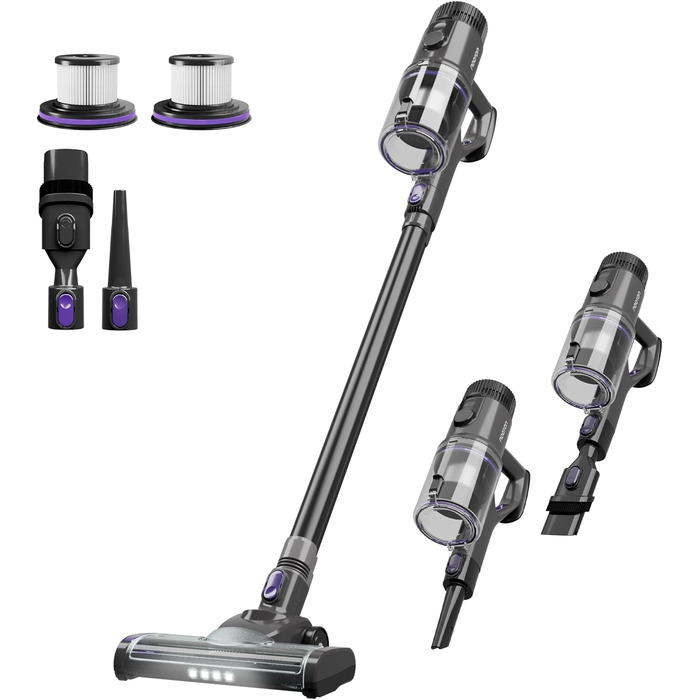 Бездротовий пилосос Noaton Akku 50000Pa з LED-дисплеєм та HEPA-фільтром для твердих поверхонь, килимів та шерсті тварин (AVC600)