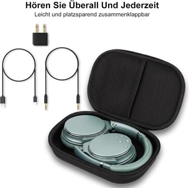 Бездротові навушники Srhythm NC25 з активним шумозаглушенням (ANC), Bluetooth, Hi-Fi звук, глибокий бас, NFC, вбудований мікрофон, складані (М'ятно-зелений)