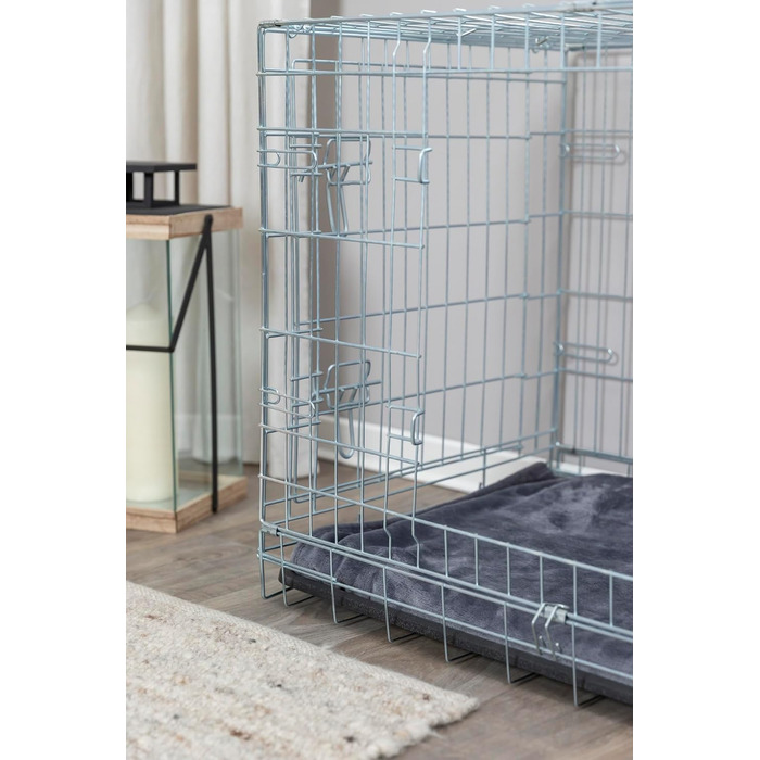 Тріксі Клітка для собак Home XL – 116 × 86 × 77 см, розкладна переноска з 2 дверцятами та засувами, цинкова транспортна клітка зі стабільною піддоном для дому та подорожей