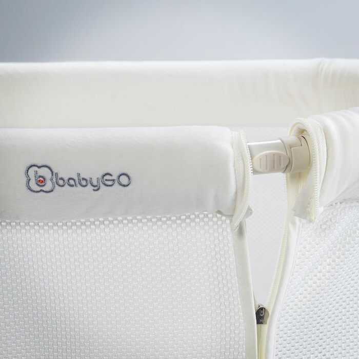 babyGO Amila 3-in-1 Co-Sleeper for Babies - Comfortable Baby Bed - Travel Bed and Toddler Bed in One - With Soft Mattress - Height-Adjustable and Foldable Side Rail - Ideal for Home and On the Go