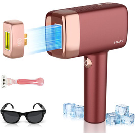 MLAY IPL пристрій для епіляції лазером: швидка та безболісна епіляція для тіла, обличчя та зони бікіні. Підходить для чоловіків та жінок. (Червоний)